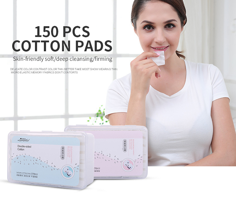 150pcs Disposable Cosmetic Organic Cotton Pad Square Washable Makeup Pad Face Deep Clean Pad B195