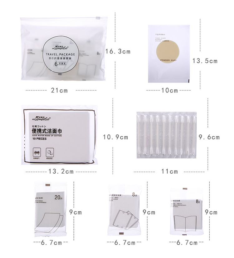 Lameila Wholesale Disposable Makeup Remover Square Face Cleaning Sandwich Cotton Pad Travel Set B335