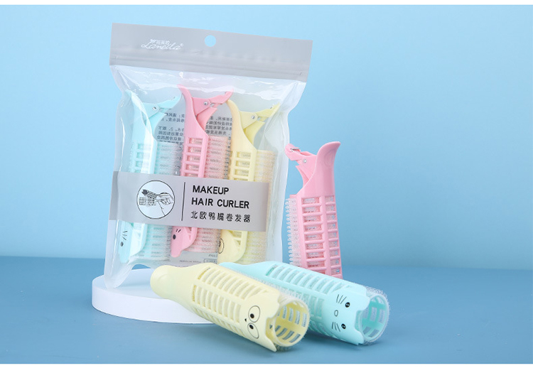 3pcs/set No Heat Hair Roller Cartoon Plastic Curling-grips Hair Curlers Set for Hair Curling