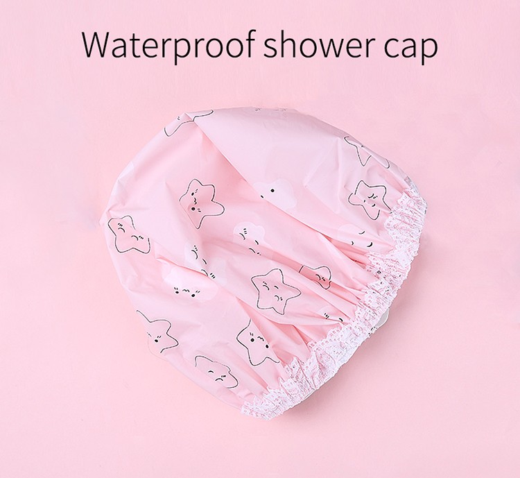 Lameila adult plastic shower caps waterproof smokeproof waterproof bathing cap C0816