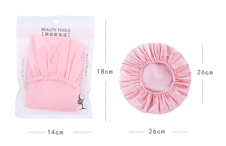 Lameila smokeproof hood waterproof bath cap thicken mesh PE washable women large waterproof shower cap C0822