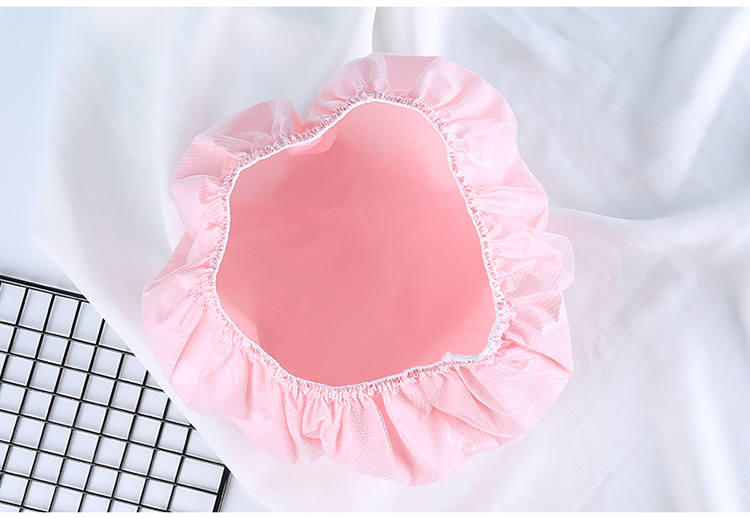 Lameila smokeproof hood waterproof bath cap thicken mesh PE washable women large waterproof shower cap C0822