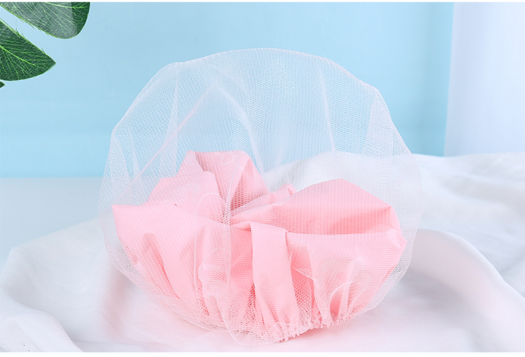 Lameila smokeproof hood waterproof bath cap thicken mesh PE washable women large waterproof shower cap C0822