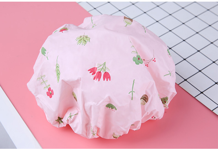 Lameila custom reusable hair shower cap waterproof bathing caps women adjustable double layer shower hat C0835