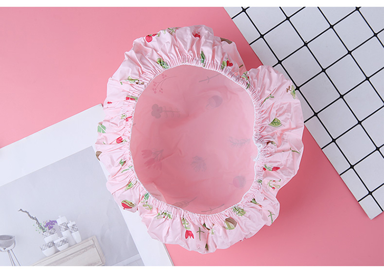 Lameila custom reusable hair shower cap waterproof bathing caps women adjustable double layer shower hat C0835