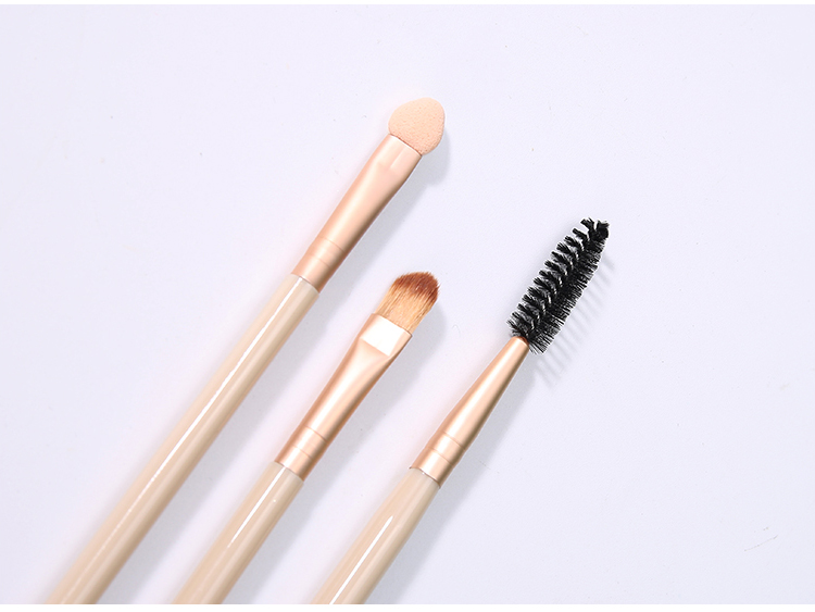 Silubi 3pcs double-ended brush sponge cosmetic luxury travel eyeshadow eyebrow brush eye makeup brush set SLB-H001