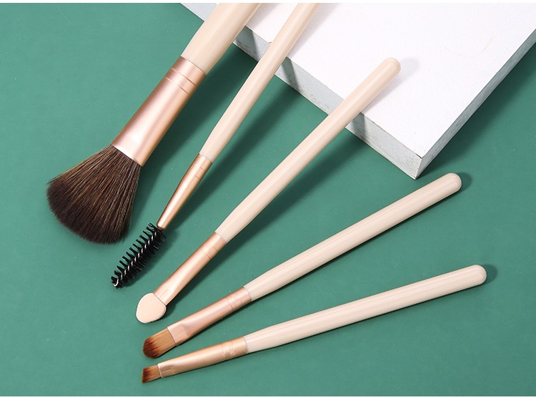 Silubi Cosmetic Brushes Vegan Cruelty Free 5pcs Custom Logo Blush Eyeshadow Lip Brow Brush Foundation Makeup Brush Set SLB-H002