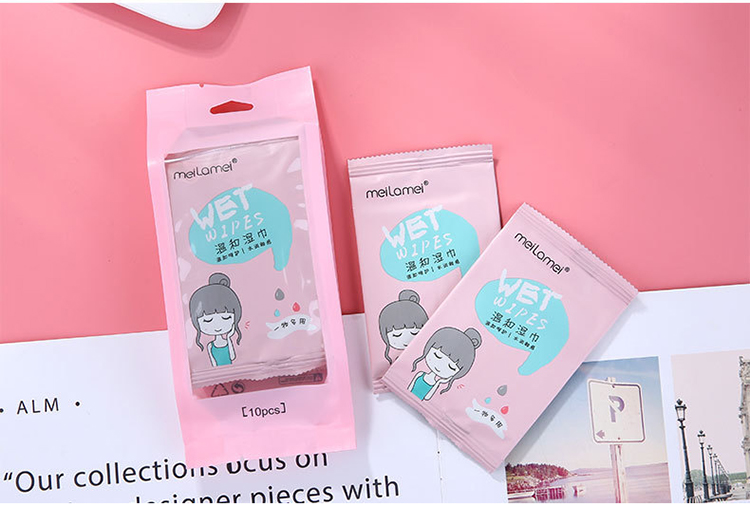 Meilamei Fast delivery 10pcs disinfectant wipes disposable makeup remover wet wipe private label face cleaning wipes E2119