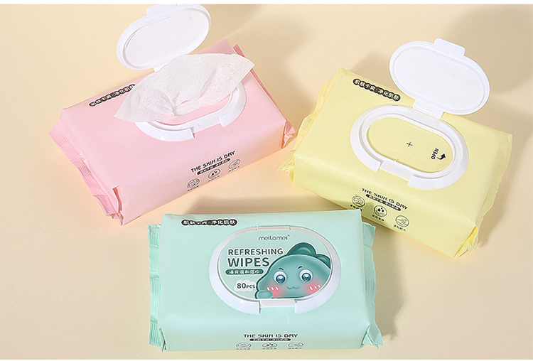 Meilamei Face cleaning 80pcs facial wet wipes makeup remover pad cosmetic cotton wet tissue cotton pads MLM-SJ014