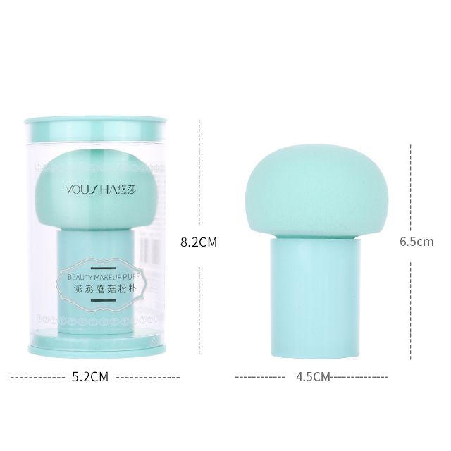 Yousha mushroom high quality Cosmetic tool latex free cosmetic foundation powder puff beauty makeup sponge with handle YF139