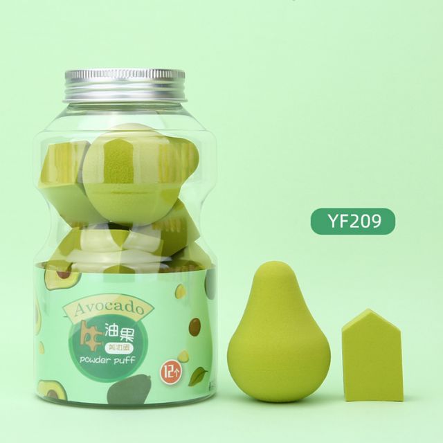 Yousha Beauty Tools Sponge Customized Logo 12pcs Fruit Shape Super Soft Latex Free Polyurethane Microfibre Makeup Sponge Yf208