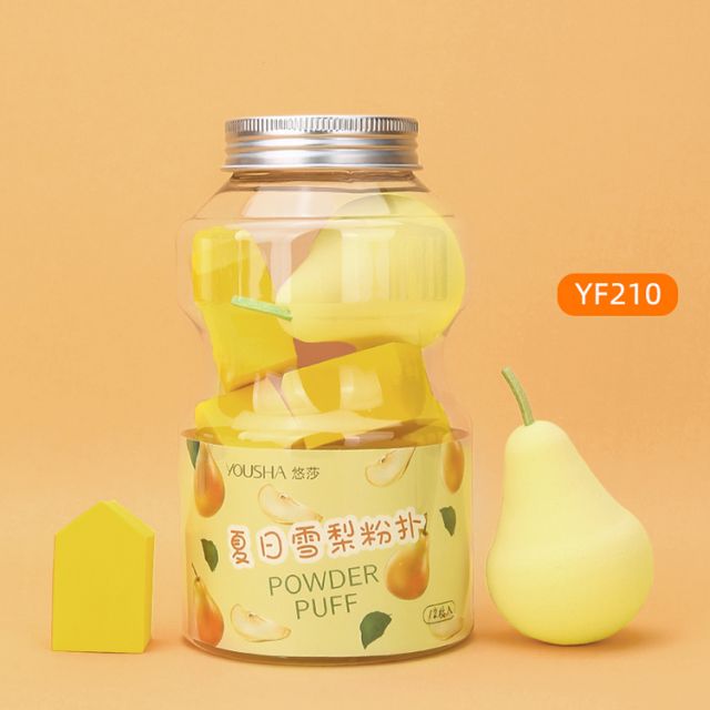 Yousha Beauty Tools Sponge Customized Logo 12pcs Fruit Shape Super Soft Latex Free Polyurethane Microfibre Makeup Sponge Yf208