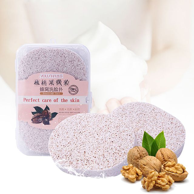 Yoush makeup remover pads cellulose face wash sponge soft facial puff YB040