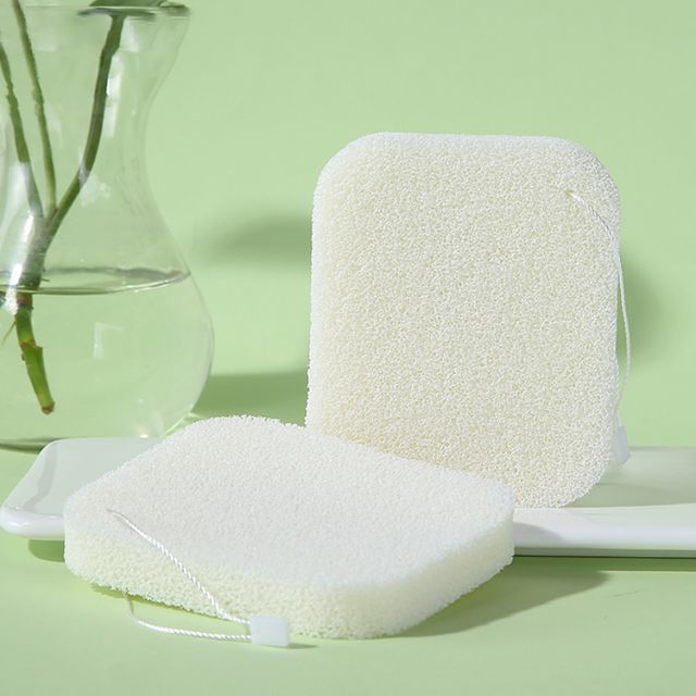 Yousha face washing sponges 2pcs square shape white beauty skin care hydrophilic polyurethane soft facial cleansing sponge YB086