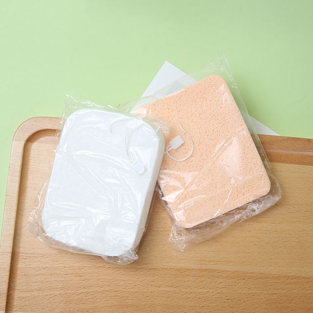 Yousha face washing sponges 2pcs square shape white beauty skin care compressed soft facial cleansing sponge YB083