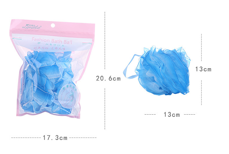 Nature Large Body Bath Ball Scrubber Exfoliator Skin Luxury Shower Loofah Mesh Sponge Pouf PE Mesh Bath Sponge 1pc C064