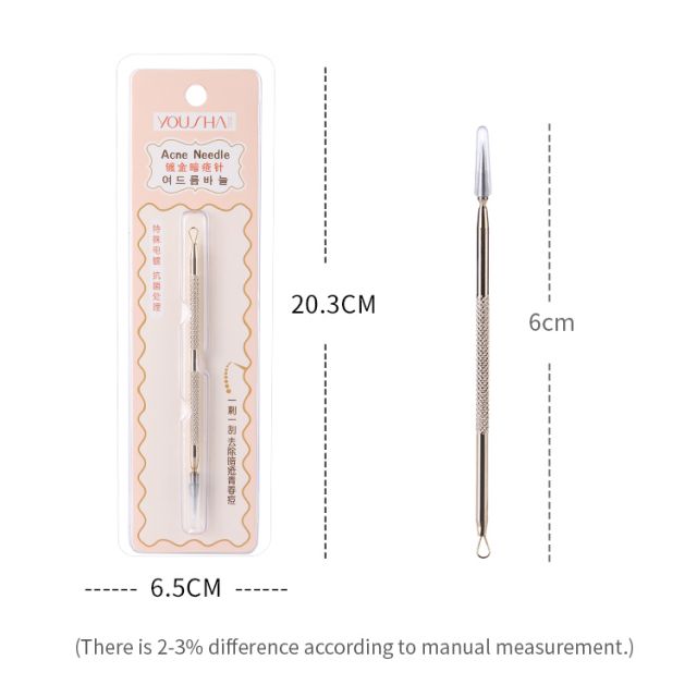 Yousha gold double head fiacial acne treatment tools remover blackhead acne needle YA003