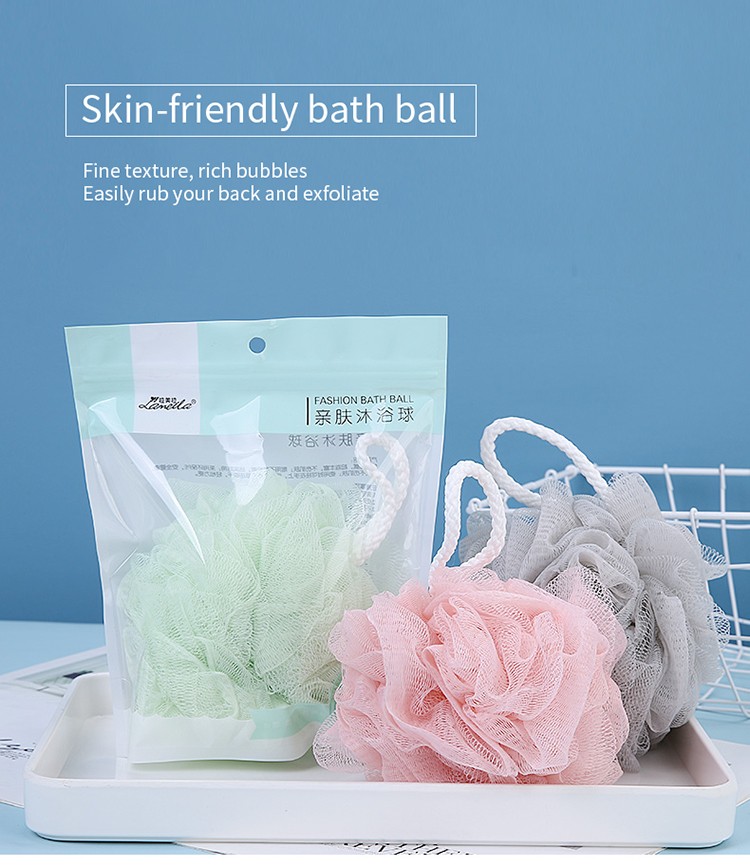 Cheap Body Scrubber Ball Exfoliating Shower Loofah Mesh 1pc C171Pouf Bath Sponges