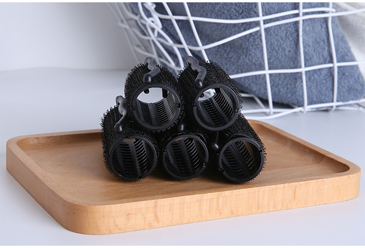 Lameila Wholesale 4pcs/set Women DIY Wavy Curly Hair Rollers Plastic Black Hair Rollers Hair Accessories C254