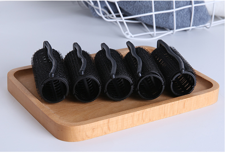 Lameila Wholesale 4pcs/set Women DIY Wavy Curly Hair Rollers Plastic Black Hair Rollers Hair Accessories C254