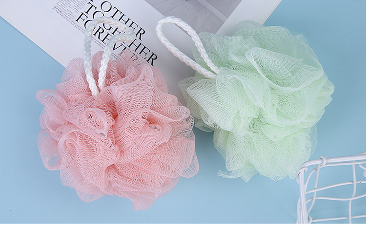 Lameila Wholesale Skin Care Cheap Body Scrubber Ball Exfoliating Shower Loofah Mesh Pouf Bath Sponges 1pc C198