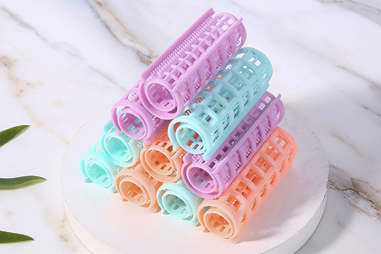 Lameila Wholesale Plastic Hair Curler No Electricity Purple Orange Sky Blue 8pcs Waver Manual Portable Hair Curler Styling C208