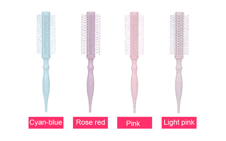 Yousha styling hair comb round curling hairbrush normal wedding bridal plastic pink hair comb custom logo YU212