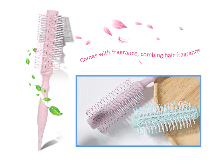Yousha styling hair comb round curling hairbrush normal wedding bridal plastic pink hair comb custom logo YU212