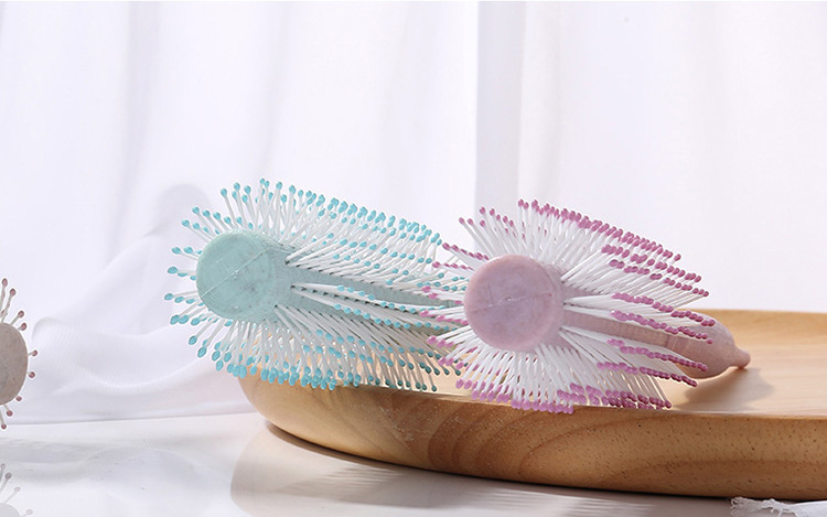 Yousha styling hair comb round curling hairbrush normal wedding bridal plastic pink hair comb custom logo YU212