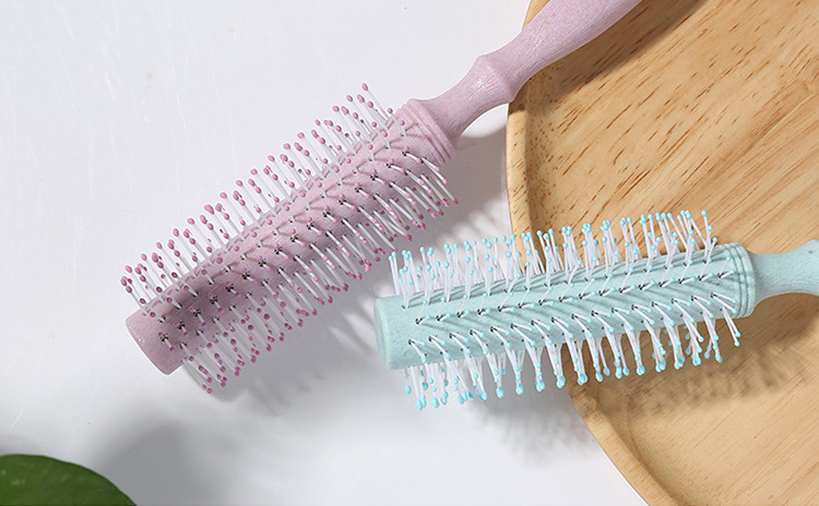 Yousha styling hair comb round curling hairbrush normal wedding bridal plastic pink hair comb custom logo YU212