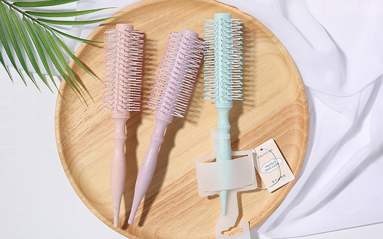 Yousha styling hair comb round curling hairbrush normal wedding bridal plastic pink hair comb custom logo YU212