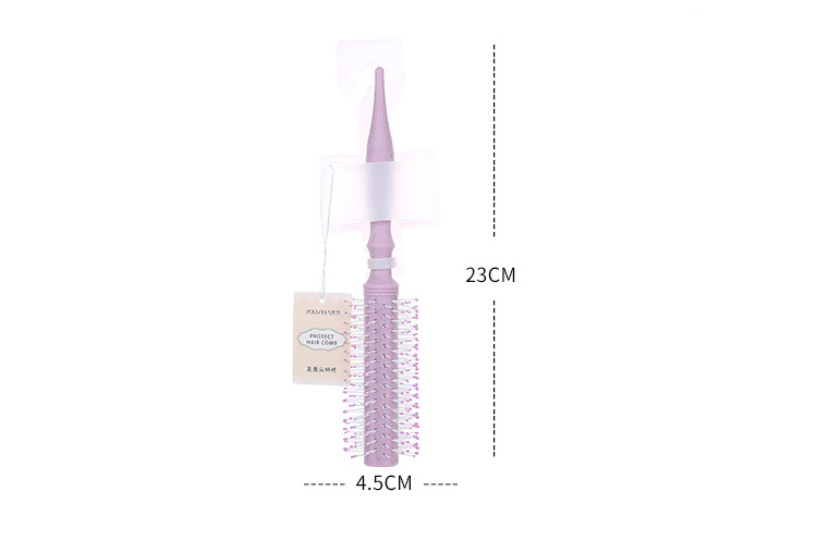 Yousha styling hair comb round curling hairbrush normal wedding bridal plastic pink hair comb custom logo YU212