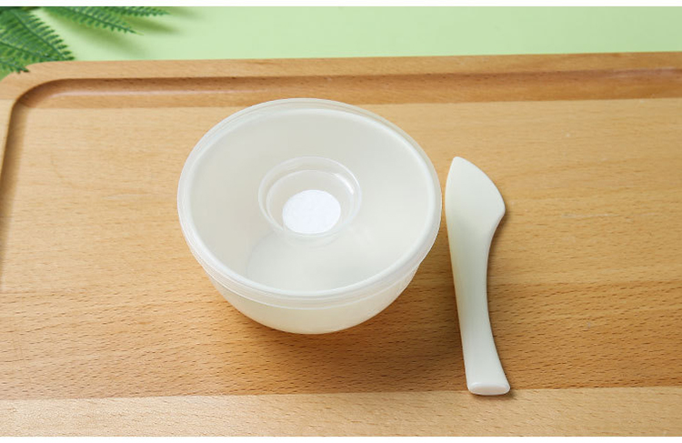 New 2 In 1 Beauty Makeup Plastic DIY Facial Face white Mask Mixing Bowl Set With Mask Brush