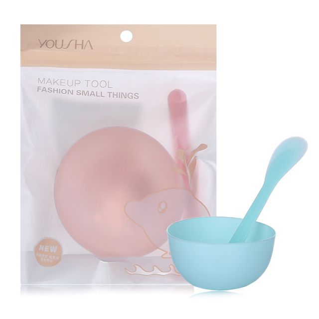 Yousha Amazon Hot Selling plastic pp with spatula and diy makeup brush skin care mask bowl 2in1/set YI009