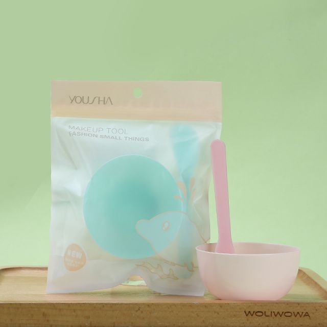 Yousha Amazon Hot Selling plastic pp with spatula and diy makeup brush skin care mask bowl 2in1/set YI009