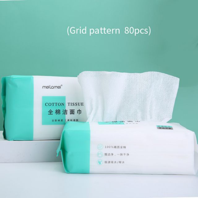 Meilamei New Styles Grid Pearl Face 100% Cotton Disposable Natural Cotton Facial Towel MLM-A503
