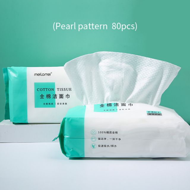 Meilamei New Styles Grid Pearl Face 100% Cotton Disposable Natural Cotton Facial Towel MLM-A503