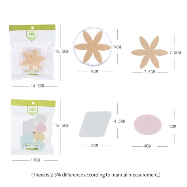 Meilamei Cosmetic Beauty Makeup Tools Soft Microfiber Foundation Makeup Puff Sets MLM-E026-E046