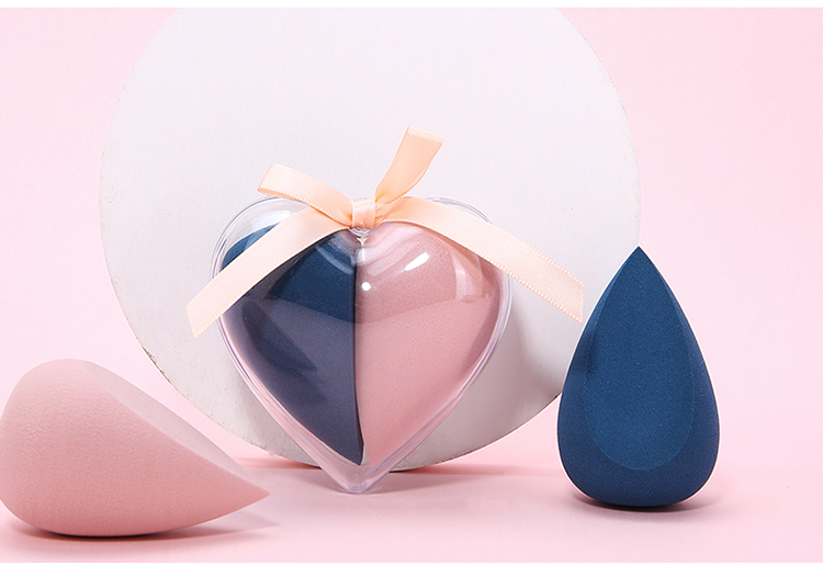 Lameila 2pcs Heart-Shaped Beauty Sponge Cosmetic Powder Puff Blender Latex Free The Water Swells Makeup Sponge For Face A80178