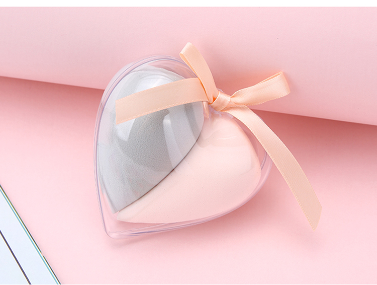 Lameila 2pcs Heart-Shaped Beauty Sponge Cosmetic Powder Puff Blender Latex Free The Water Swells Makeup Sponge For Face A80178