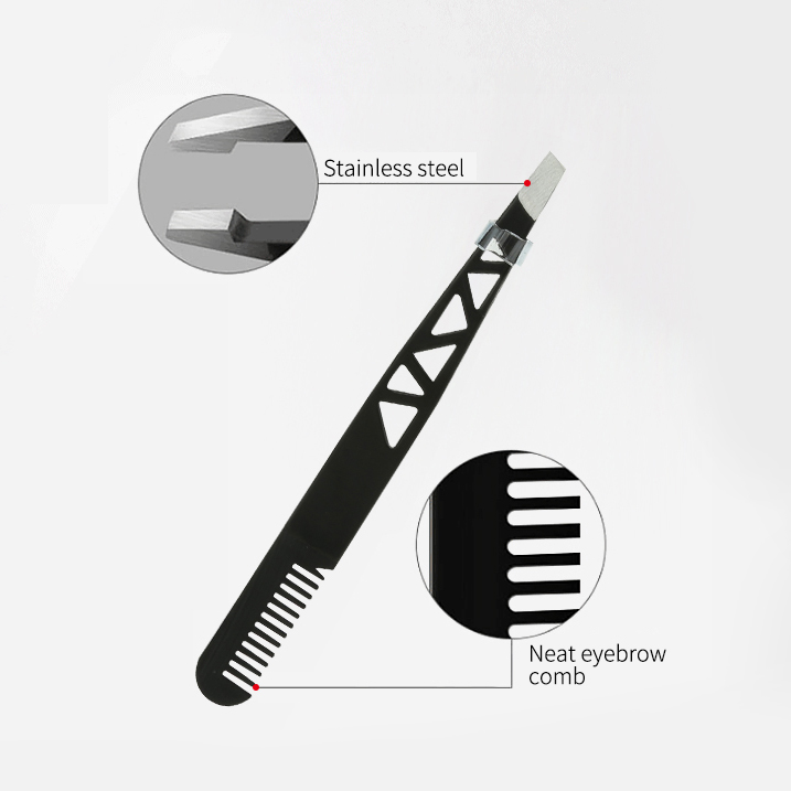 Lameila new cosmetic private label wholesale beauty eyebrow tweezers with comb A228