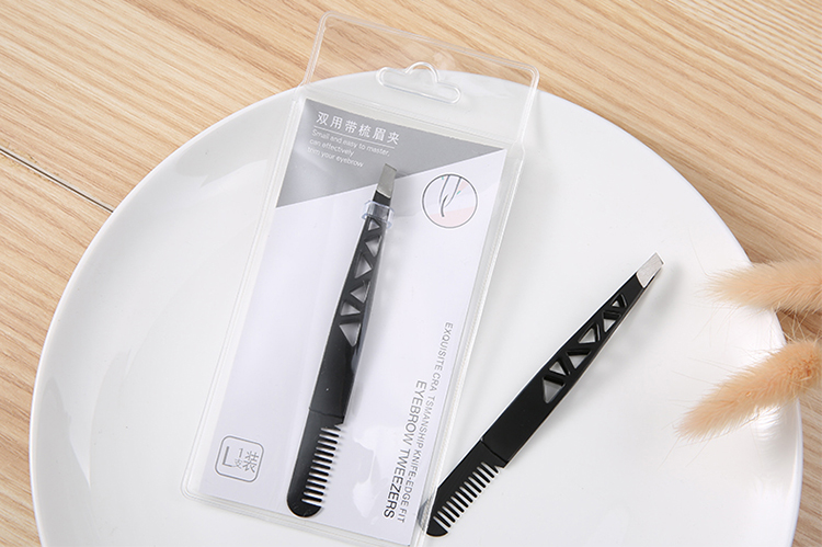 Lameila new cosmetic private label wholesale beauty eyebrow tweezers with comb A228