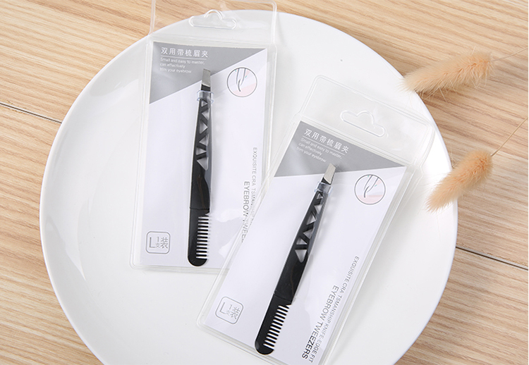 Lameila new cosmetic private label wholesale beauty eyebrow tweezers with comb A228