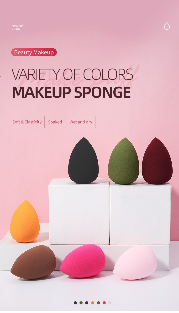 Lameila Cosmetic Sponge Blender Puff Waterdrop OEM Private Label Logo Packaging Nude Soft Foundations Beauty Makeup Sponge YF137