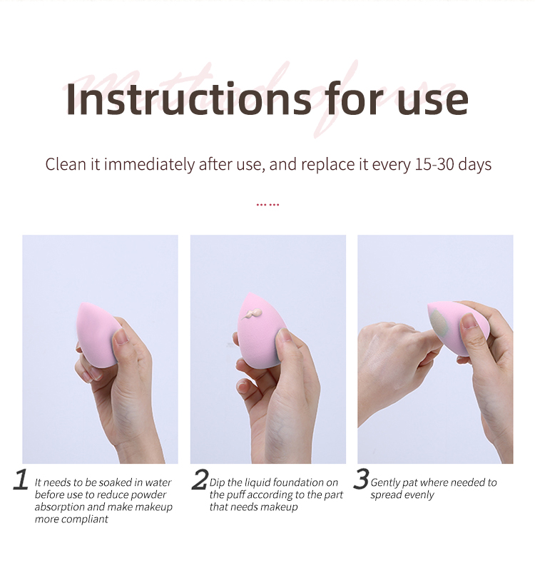 Lameila Cosmetic Sponge Blender Puff Waterdrop OEM Private Label Logo Packaging Nude Soft Foundations Beauty Makeup Sponge YF137