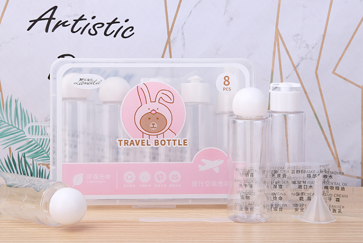 New arrival portable plastic spray travel bottle kit LM250