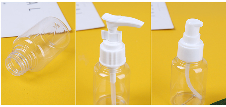 6pcs/set 10ml 30mL 50ml white pet plastic portable cosmetic pet spray lotion travel bottle kit LM204