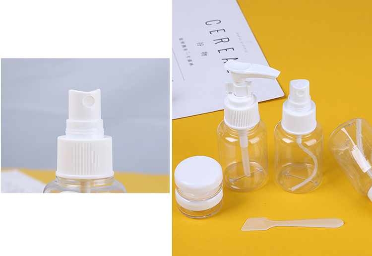 6pcs/set 10ml 30mL 50ml white pet plastic portable cosmetic pet spray lotion travel bottle kit LM204