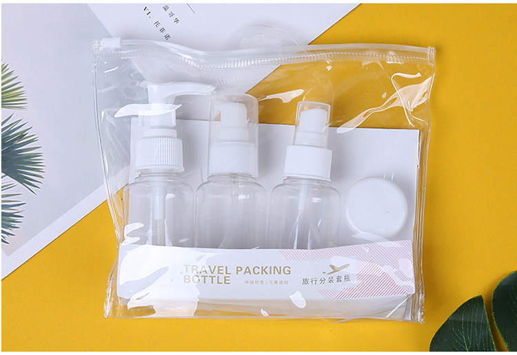 6pcs/set 10ml 30mL 50ml white pet plastic portable cosmetic pet spray lotion travel bottle kit LM204