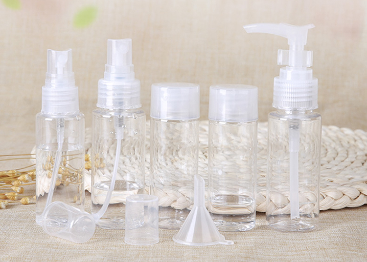 6 in 1 plastic portable empty pet travel bottle set LM206